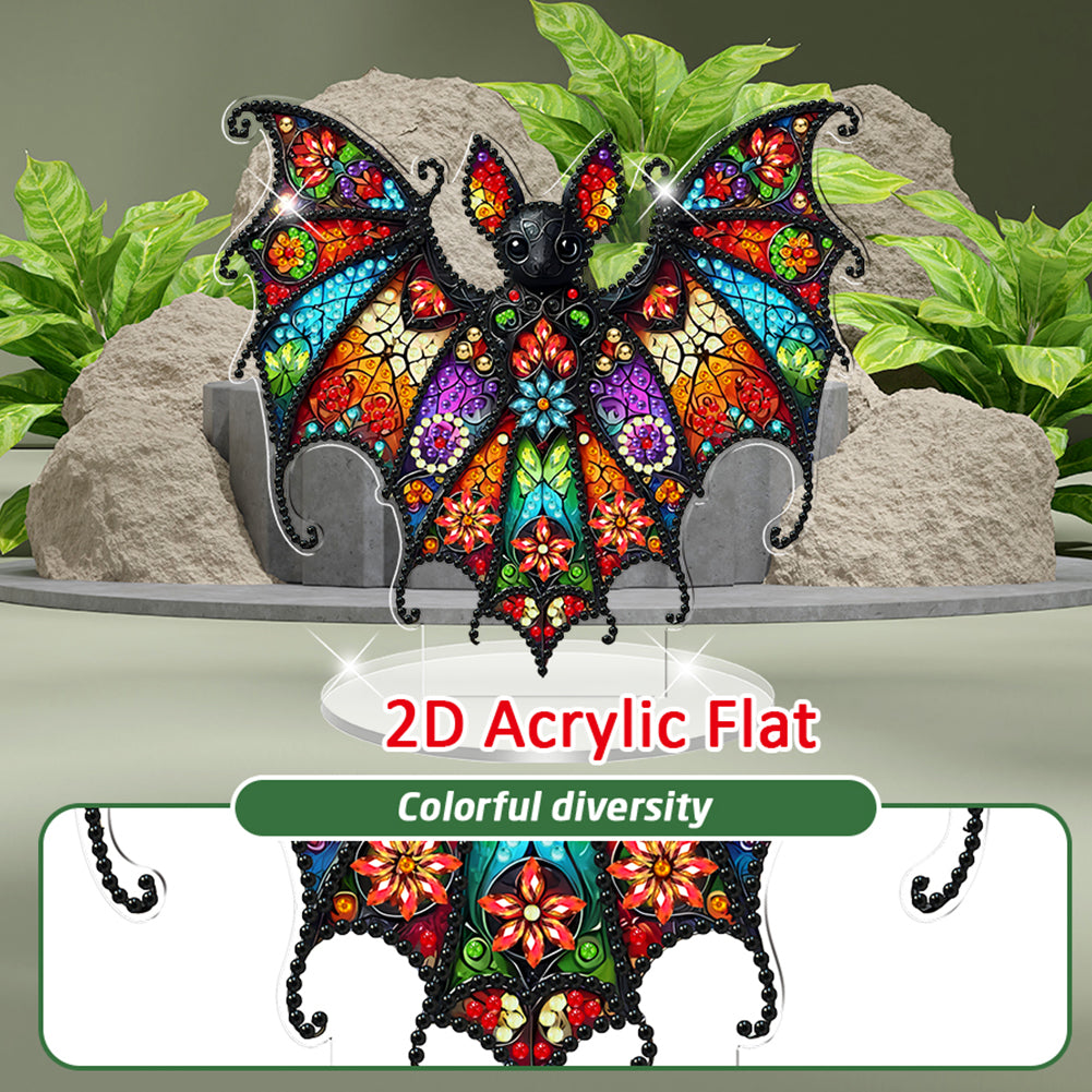 2D Flat Halloween DIY Diamond Painting 5D Desktop Ornaments Kit for Home Decor