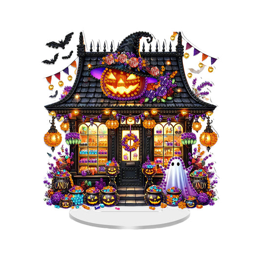 2D Flat Halloween DIY Diamond Painting 5D Desktop Ornaments Kit for Home Decor