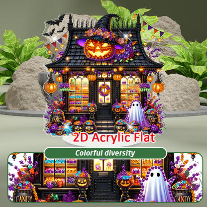 2D Flat Halloween DIY Diamond Painting 5D Desktop Ornaments Kit for Home Decor