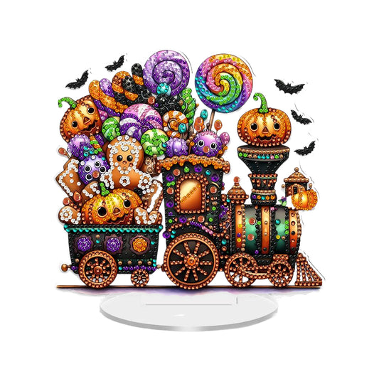 2D Flat Halloween DIY Diamond Painting 5D Desktop Ornaments Kit for Home Decor