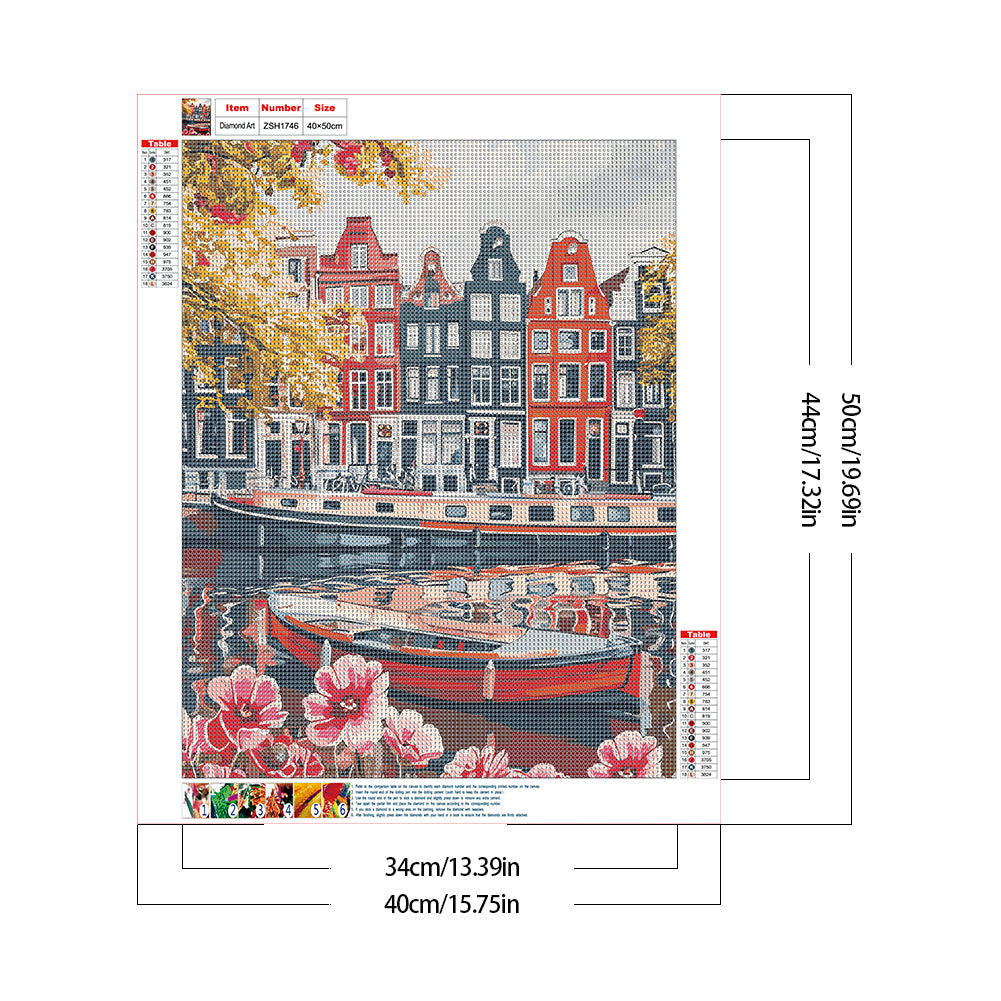 City Street - Full Round Drill Diamond Painting 40*50CM