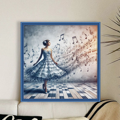 Score Skirt Girl - 11CT Stamped Cross Stitch 50*50CM
