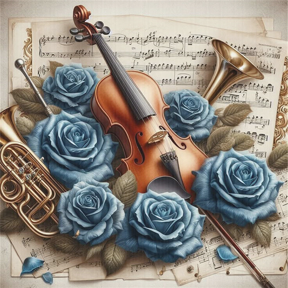 Violin - 11CT Stamped Cross Stitch 50*50CM