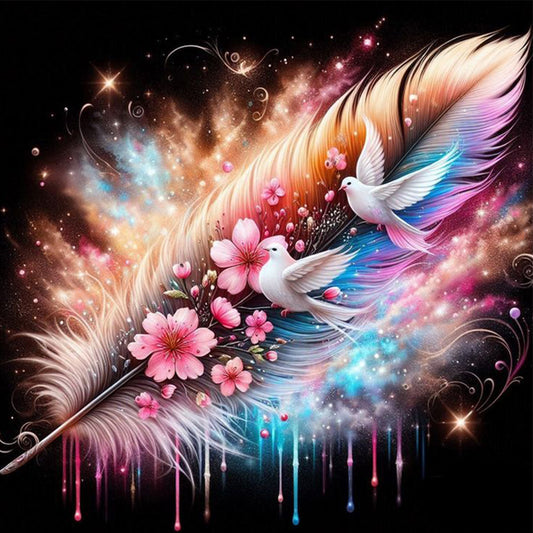 Feather Dove - Full Square Drill Diamond Painting 30*30CM