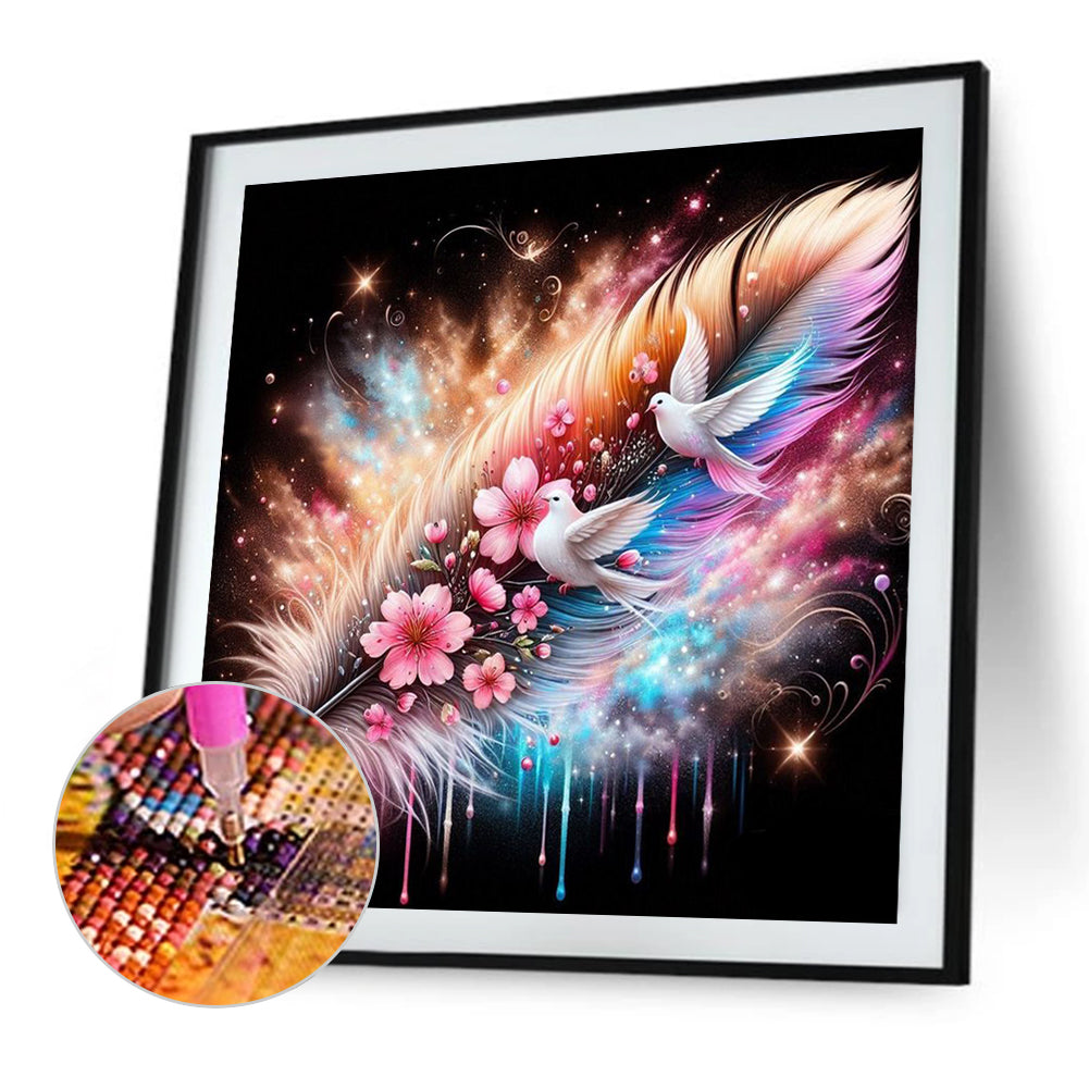 Feather Dove - Full Square Drill Diamond Painting 30*30CM