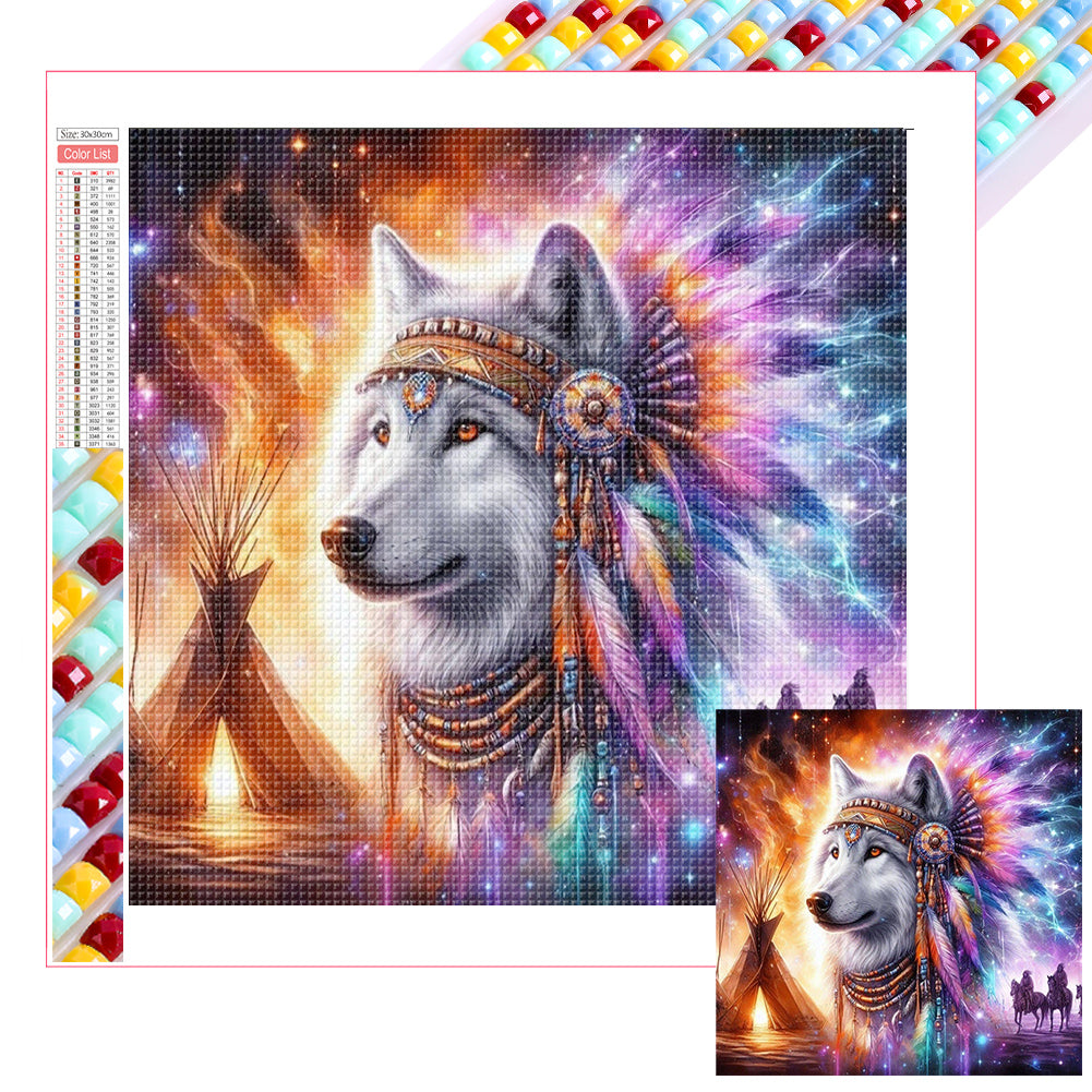 Wolf - Full Square Drill Diamond Painting 30*30CM