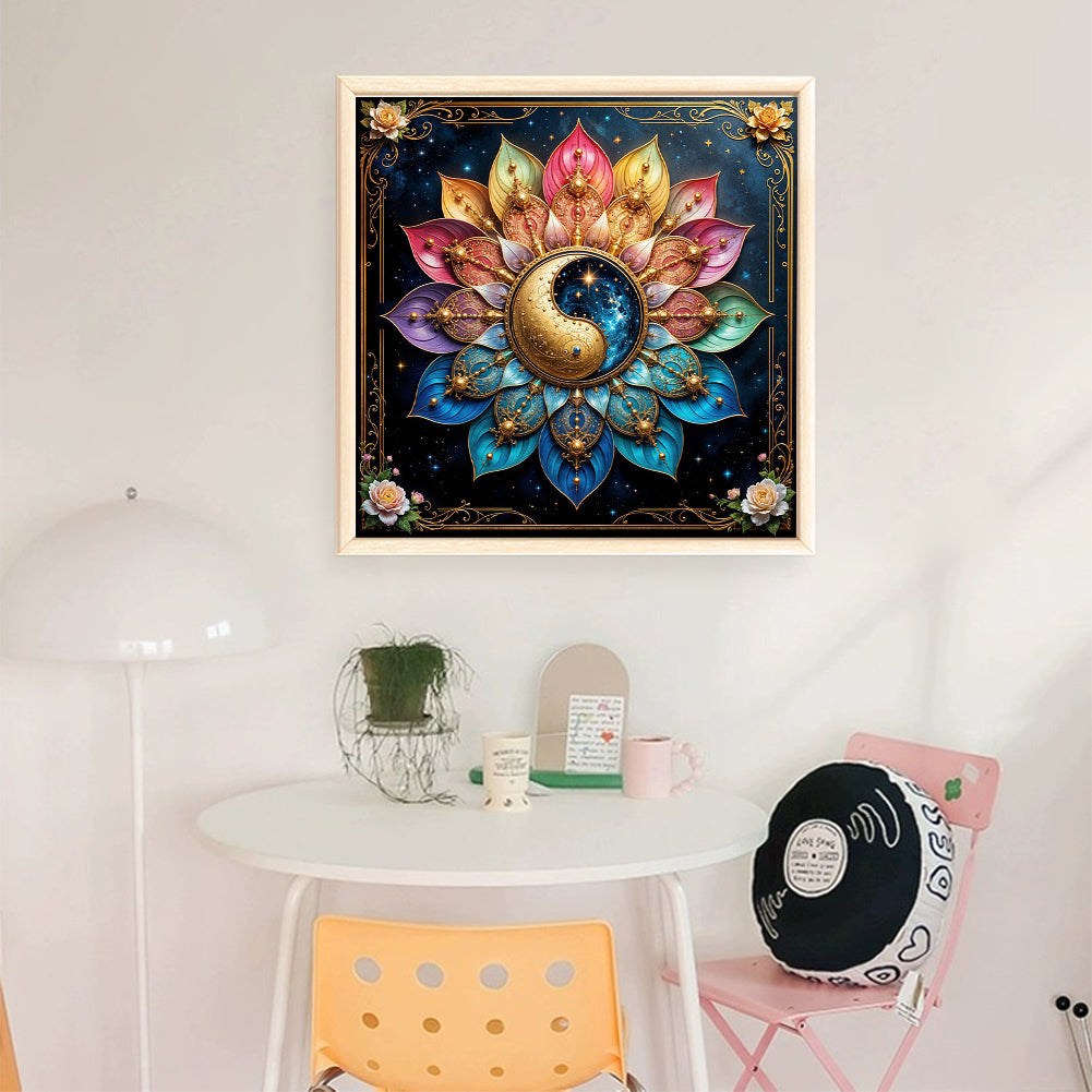 Tai Chi Lotus - 11CT Stamped Cross Stitch 50*50CM