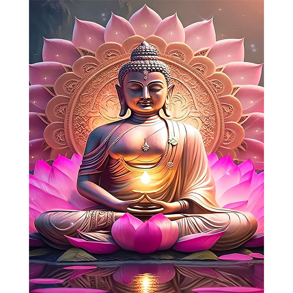 Lotus Buddha - 11CT Stamped Cross Stitch 40*50CM