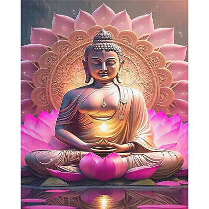 Lotus Buddha - 11CT Stamped Cross Stitch 40*50CM
