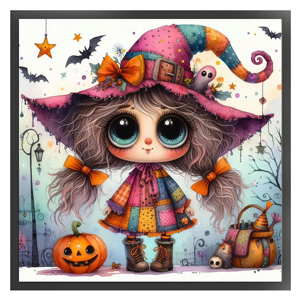 Cute Halloween Witch - 11CT Stamped Cross Stitch 40*40CM