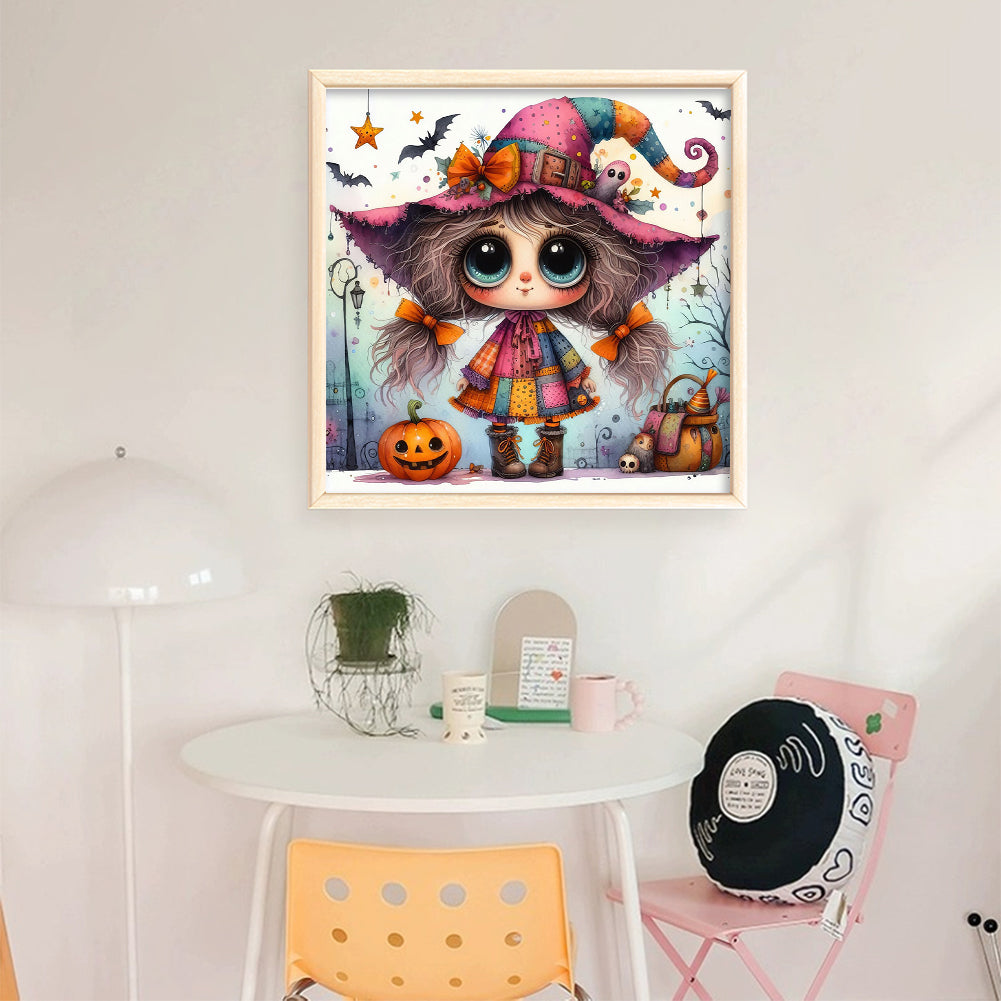 Cute Halloween Witch - 11CT Stamped Cross Stitch 40*40CM