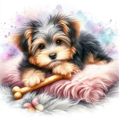 Bone Puppy - 11CT Stamped Cross Stitch 40*40CM