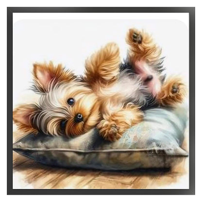 Puppy With Pillow - 11CT Stamped Cross Stitch 40*40CM