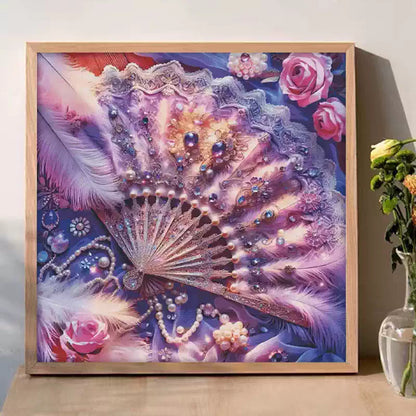 Feather Fan - 11CT Stamped Cross Stitch 75*75CM(Mona Lisa Brand)