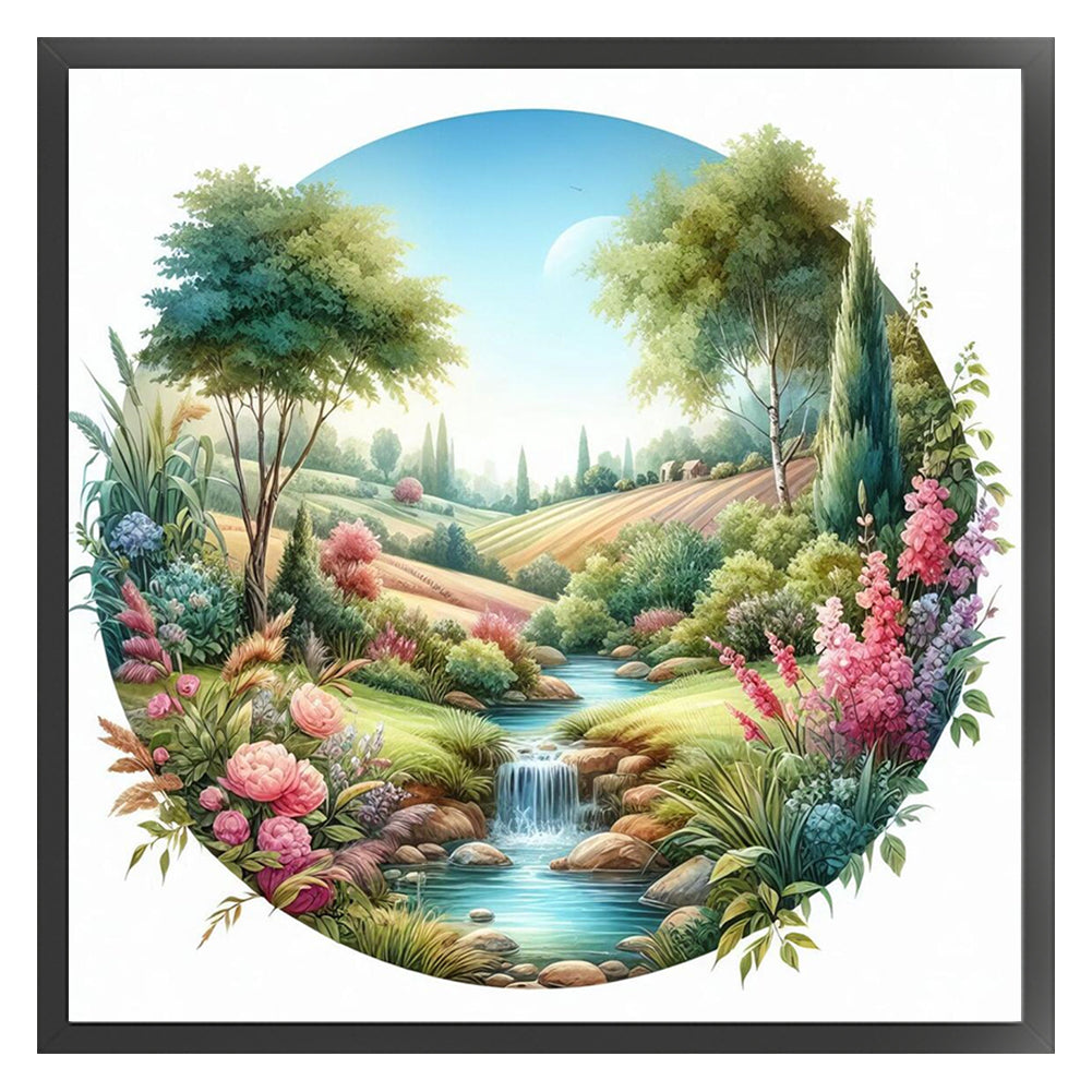 Spring Scene - 11CT Stamped Cross Stitch 45*45CM