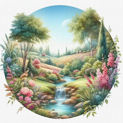 Spring Scene - 11CT Stamped Cross Stitch 45*45CM