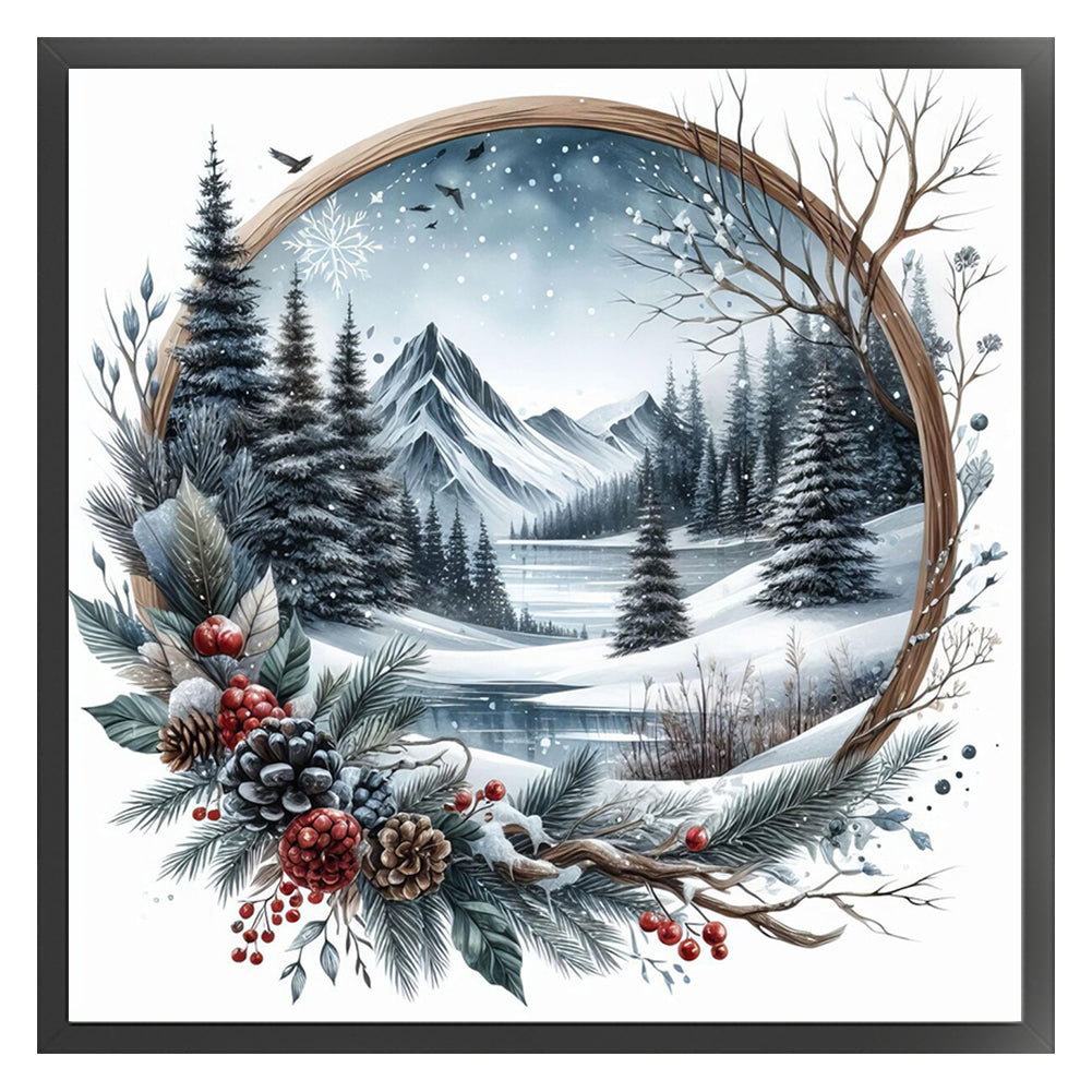 Winter Scene - 11CT Stamped Cross Stitch 45*45CM