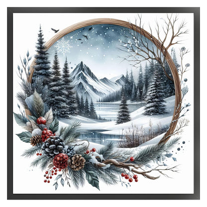 Winter Scene - 11CT Stamped Cross Stitch 45*45CM