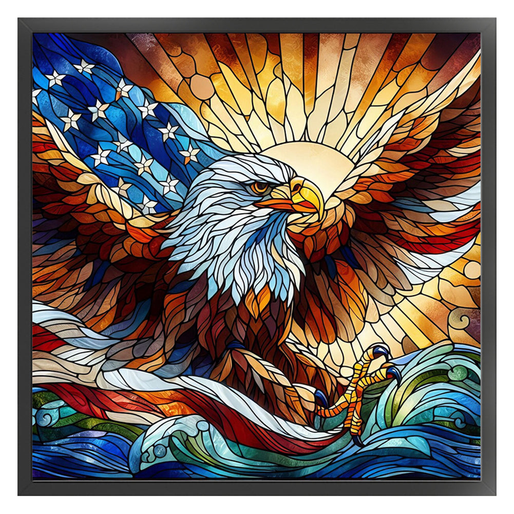 Glass Painting Eagle - 11CT Stamped Cross Stitch 45*45CM