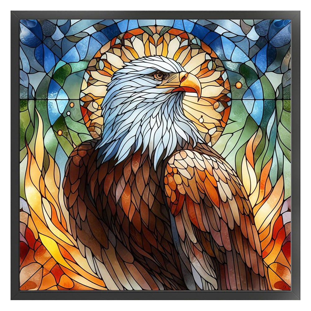 Glass Painting Eagle - 11CT Stamped Cross Stitch 45*45CM