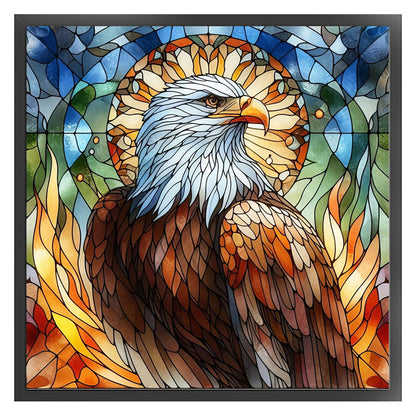 Glass Painting Eagle - 11CT Stamped Cross Stitch 45*45CM