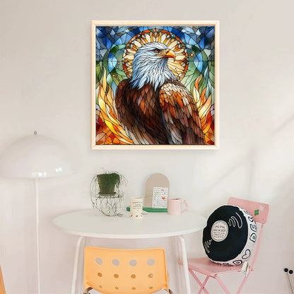Glass Painting Eagle - 11CT Stamped Cross Stitch 45*45CM