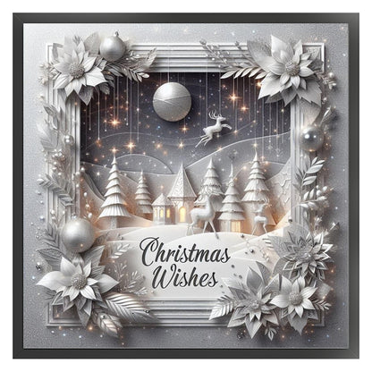 Christmas Tree Scene - 11CT Stamped Cross Stitch 40*40CM