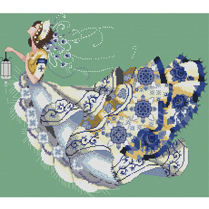 Nightingale Fairy - 14CT Stamped Cross Stitch 50*43CM(Joy Sunday)