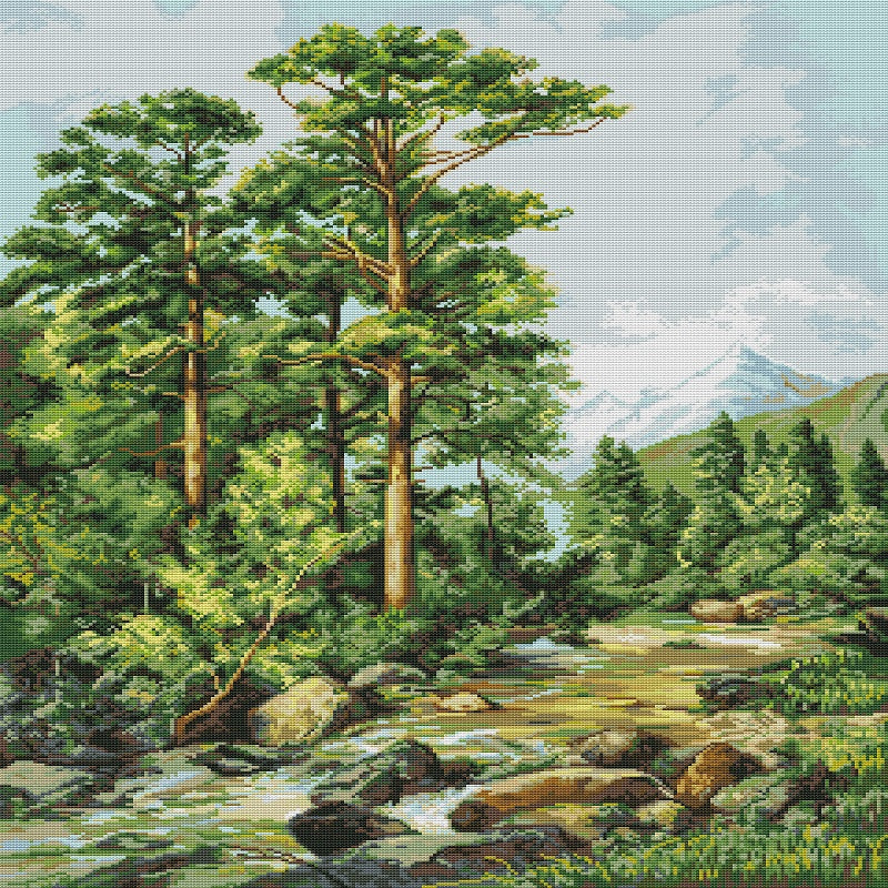 Forest Stream - 14CT Stamped Cross Stitch 52*69CM(Joy Sunday)