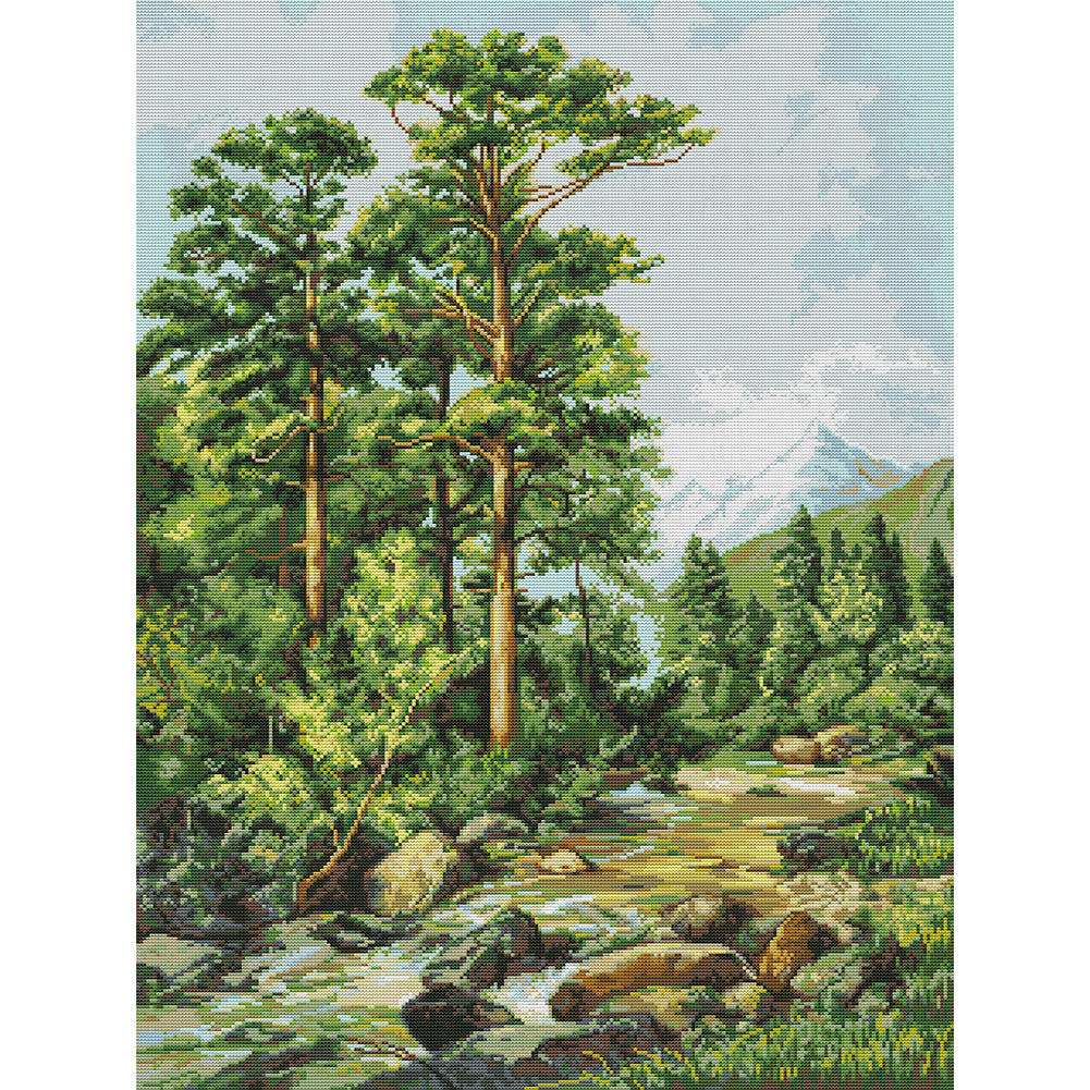 Forest Stream - 14CT Stamped Cross Stitch 52*69CM(Joy Sunday)