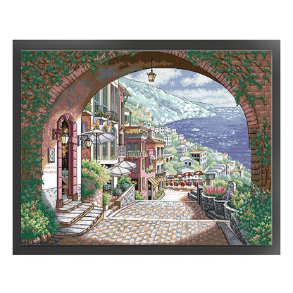Seaside City 2 - 14CT Stamped Cross Stitch 57*47CM(Joy Sunday)