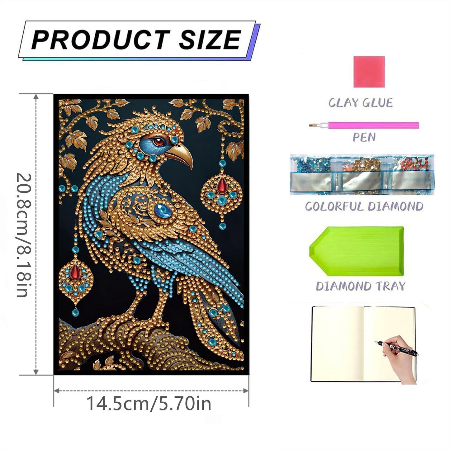 50-Page A5 Size Diamond Painting Notebook for Adults Beginners Holiday Birthday