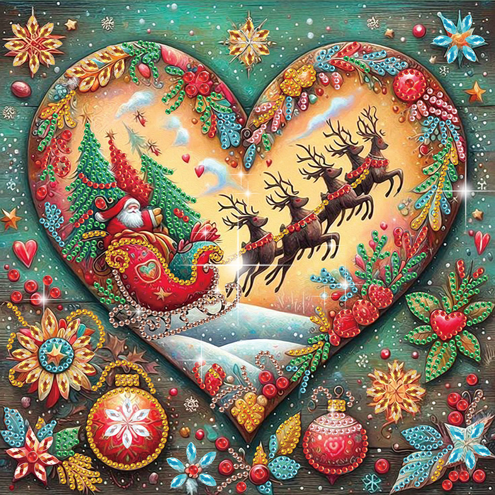 4Pcs Christmas Atmosphere - Special Shaped Drill Diamond Painting 30*30CM