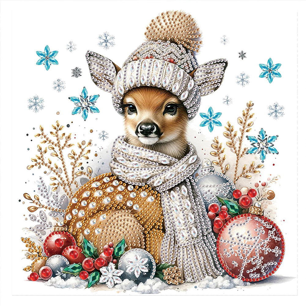 4Pcs Christmas Animals - Special Shaped Drill Diamond Painting 30*30CM