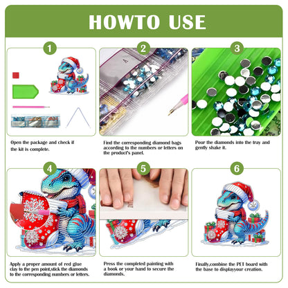 2D Flat DIY Diamond Painting Desktop Ornaments Kit for Home Office Desktop Decor