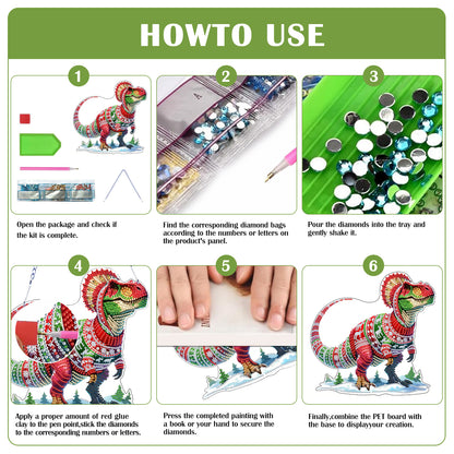 2D Flat DIY Diamond Painting Desktop Ornaments Kit for Home Office Desktop Decor