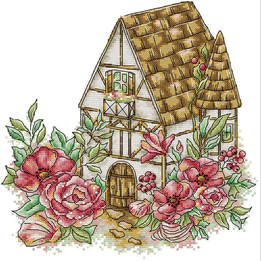Summer Cottage - 14CT Stamped Cross Stitch 30*30CM(Joy Sunday)