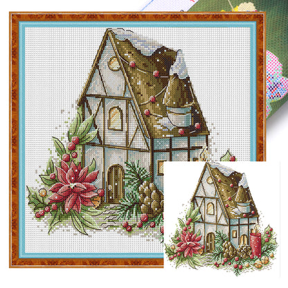 Winter Cottage - 14CT Stamped Cross Stitch 30*28CM(Joy Sunday)