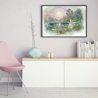 Lakeside - 14CT Stamped Cross Stitch 50*38CM(Joy Sunday)