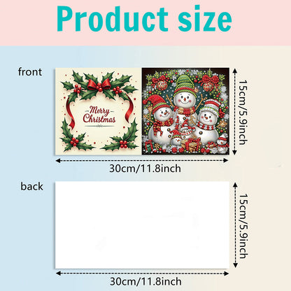6PCS DIY Diamond Art Greeting Cards Xmas Designs for Festivals and Celebrations