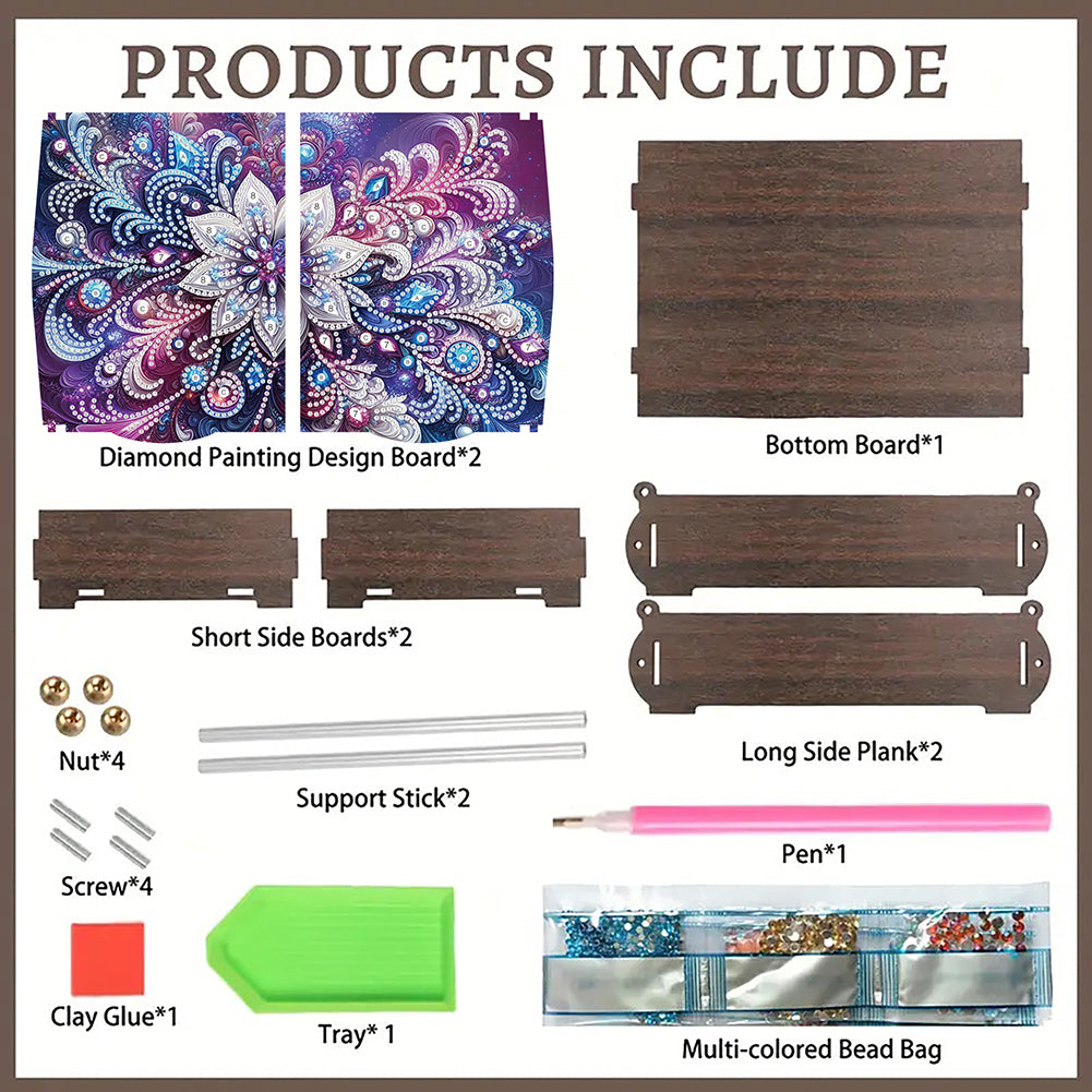 DIY Diamond Painting Handmade Storage Box Rhinestones Decorative Storage Case