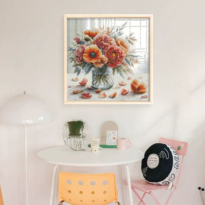Autumn Vase - 14CT Stamped Cross Stitch 40*38CM(Joy Sunday)