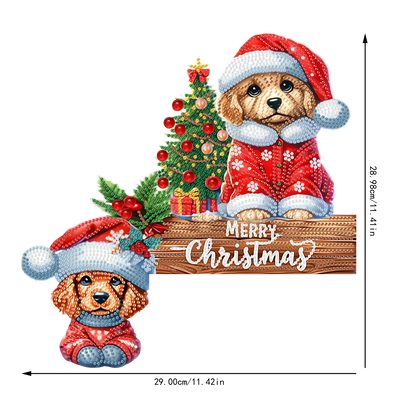 DIY Xmas Diamond Art Door Corner Pendants Wooden Door Decoration for Home Office