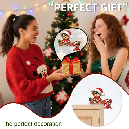 DIY Xmas Diamond Art Door Corner Pendants Wooden Door Decoration for Home Office