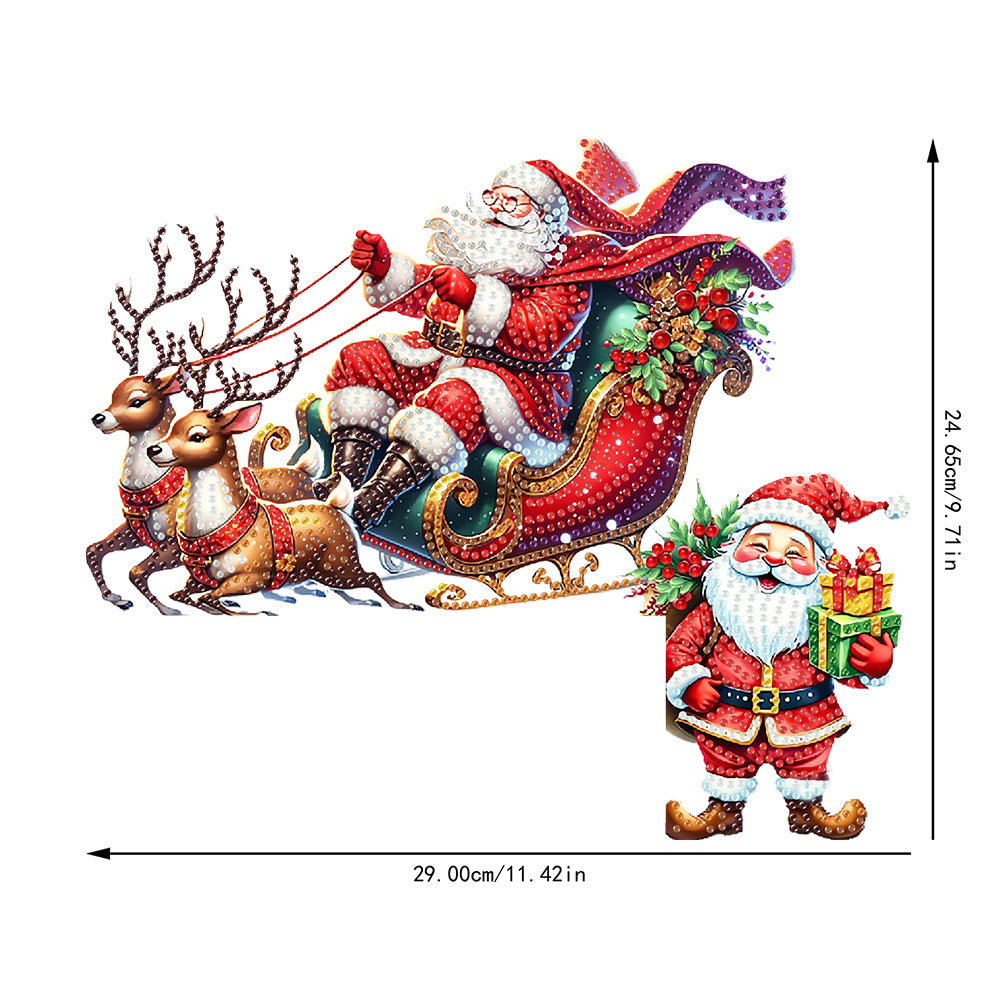 DIY Xmas Diamond Art Door Corner Pendants Wooden Door Decoration for Home Office