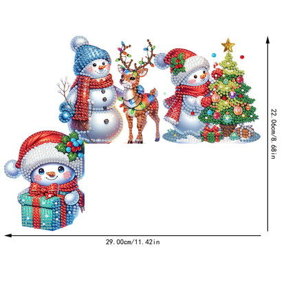 DIY Xmas Diamond Art Door Corner Pendants Wooden Door Decoration for Home Office