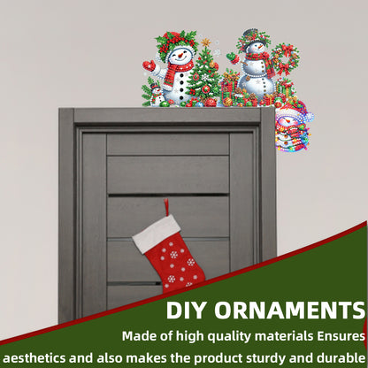 DIY Xmas Diamond Art Door Corner Pendants Wooden Door Decoration for Home Office