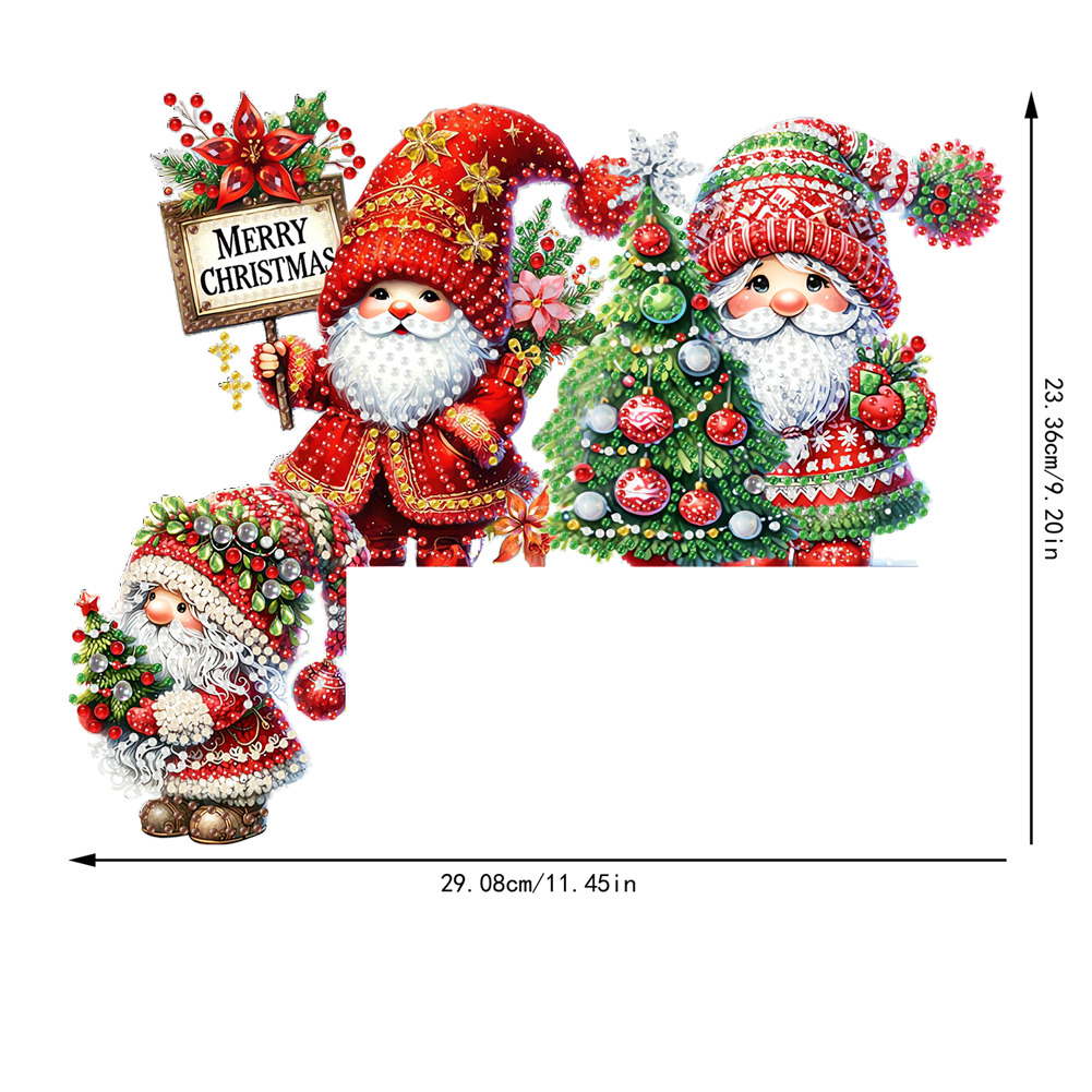 DIY Xmas Diamond Art Door Corner Pendants Wooden Door Decoration for Home Office