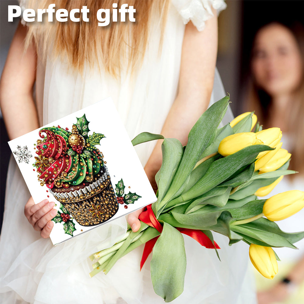 6PCS DIY Diamond Art Greeting Cards Xmas Pattern Congratulations Cards & Gifts
