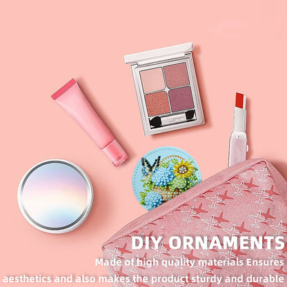 DIY Diamond Art Portable Cosmetic Mirror Diamond Painting Crafts for Home Office
